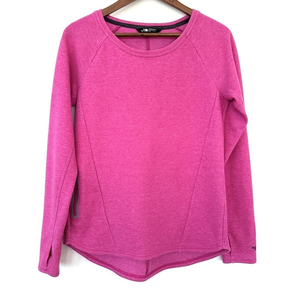 The North Face Women's Pink Pullover Top, crew neck, high-low hem